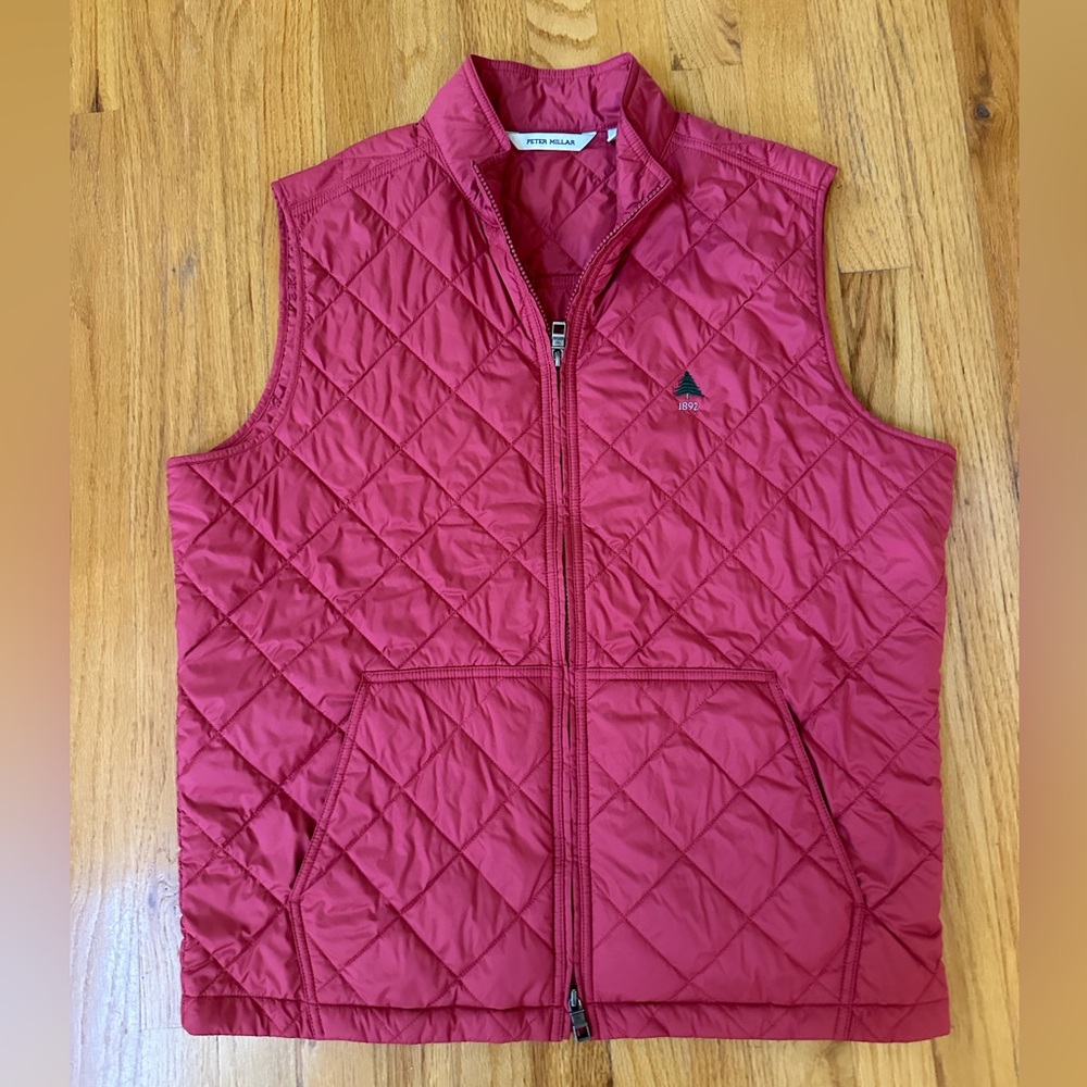 Peter Millar Bedford Men’s Cape Red Quilted Vest with Signature Bottle Opener